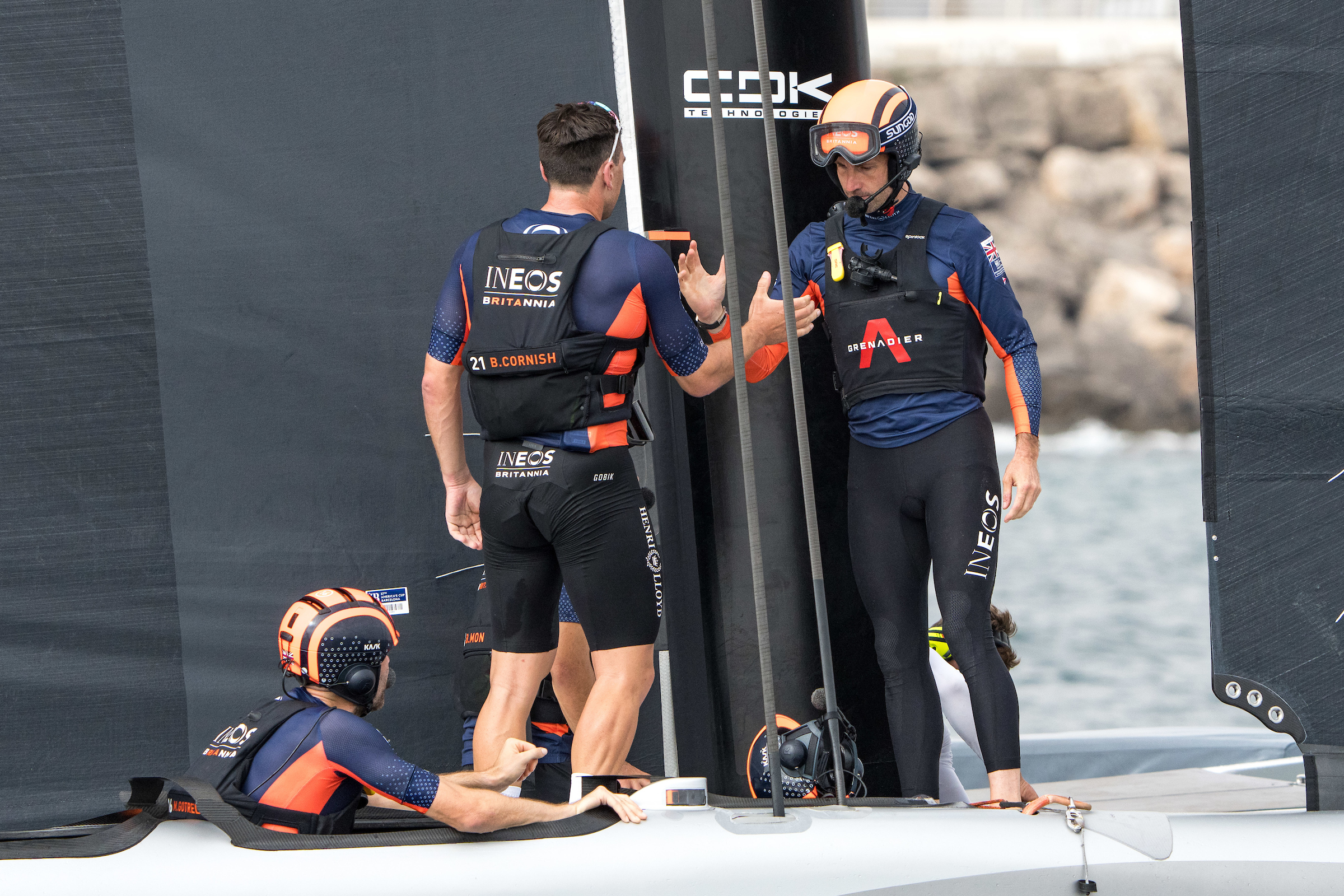 Ineos Britannia won both of this morning's races to close the gap to 4-2 against Team NZ. Photo / Ian Roman, America's Cup