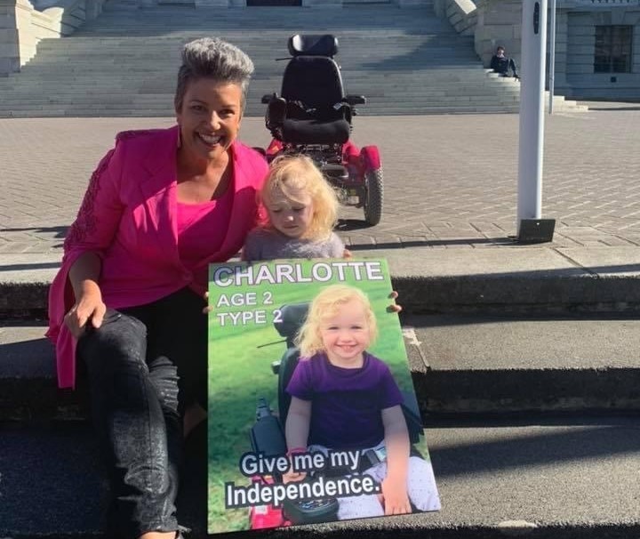 Paula Bennett with Charlotte Bond on the steps of Parliament in 2019. Photo / Supplied