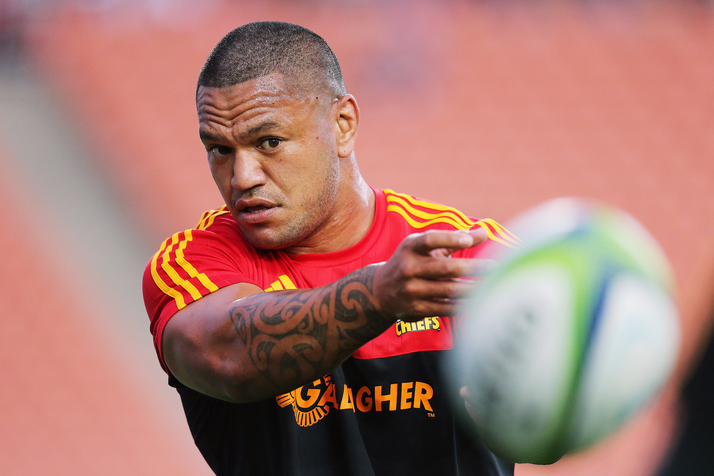 Chiefs' hooker Hika Elliot warms up ahead of the Super Rugby rugby match between the Chiefs and Bulls in April 2017. Photo / Photosport