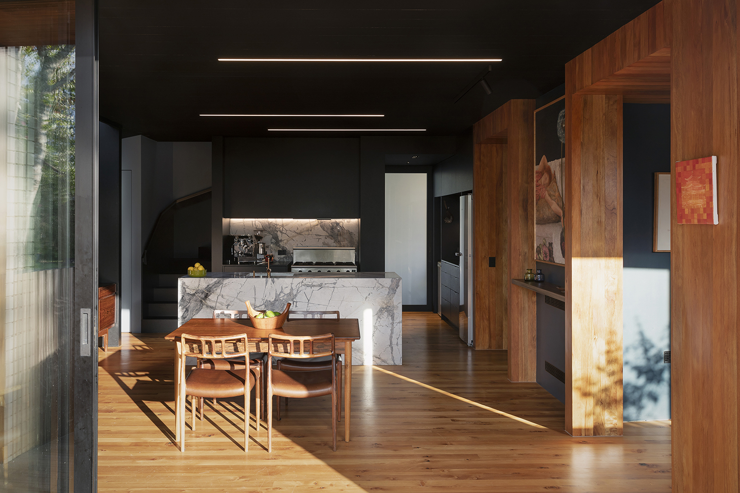 “All the spaces [in the Westmere house] are a little bit smaller than you’d like them to be but they still function, they still provide amenity to us. It’s a delight to live in.” Photo / Sam Hartnett