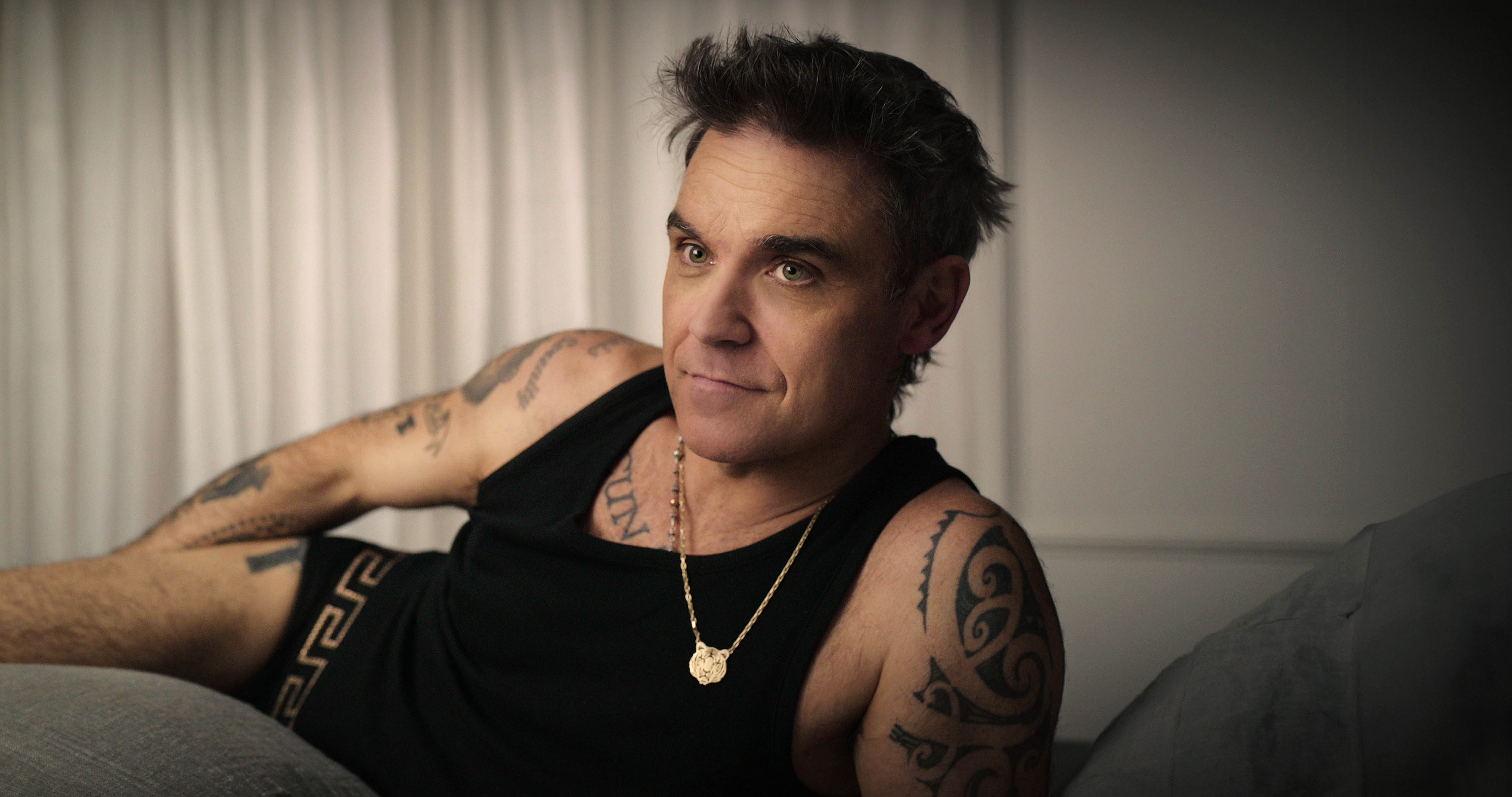 Robbie Williams in his new four-part documentary series.
