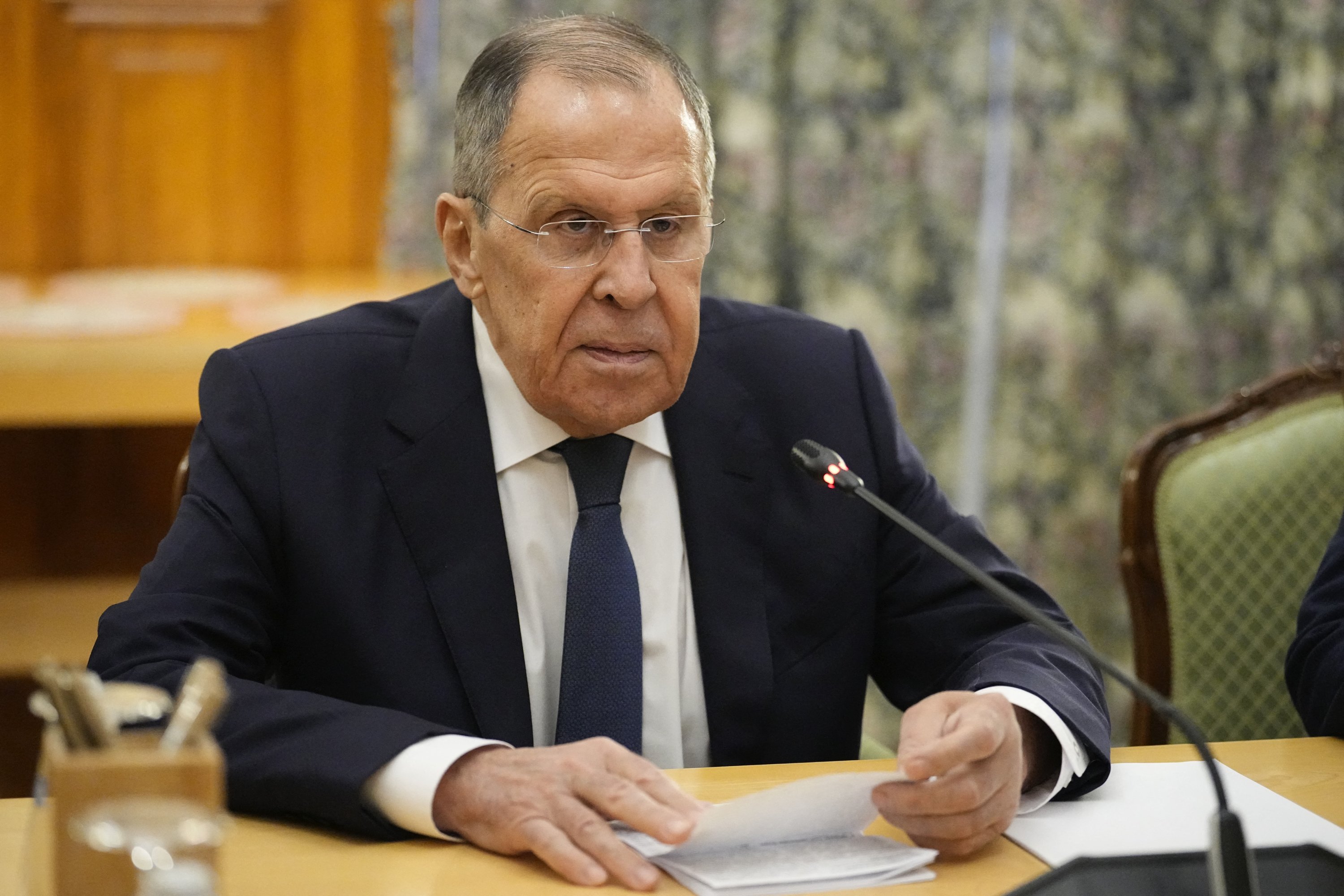 Russian Foreign Minister Sergei Lavrov attends a meeting with Colombian Foreign Relations Minister in Moscow on November 14. Photo / AFP