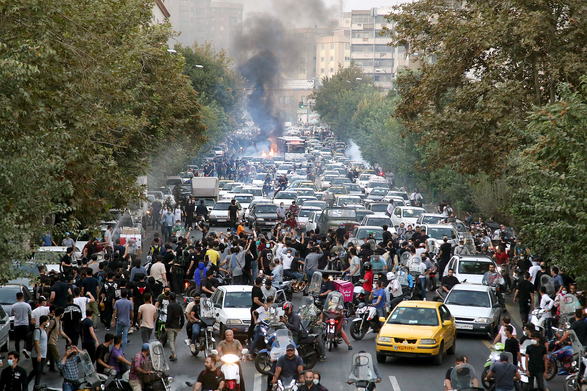 Protests on the streets of Iran in September. Photo / AP