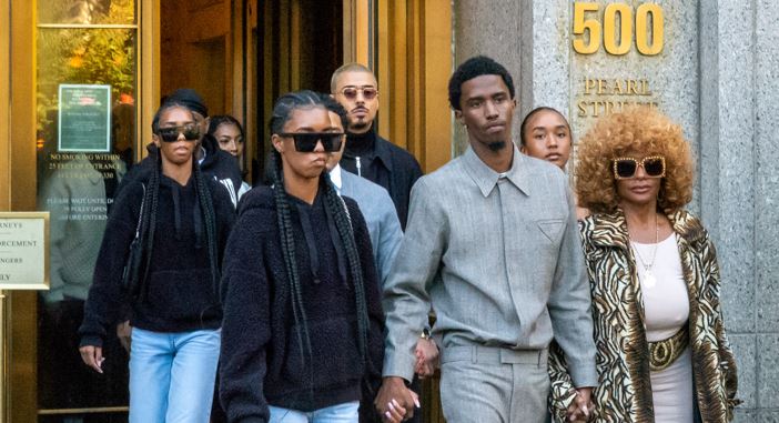 Sean Combs' family members shown leaving a New York court after a pre-trial hearing for the rapper earlier this month. Photo / Getty Images