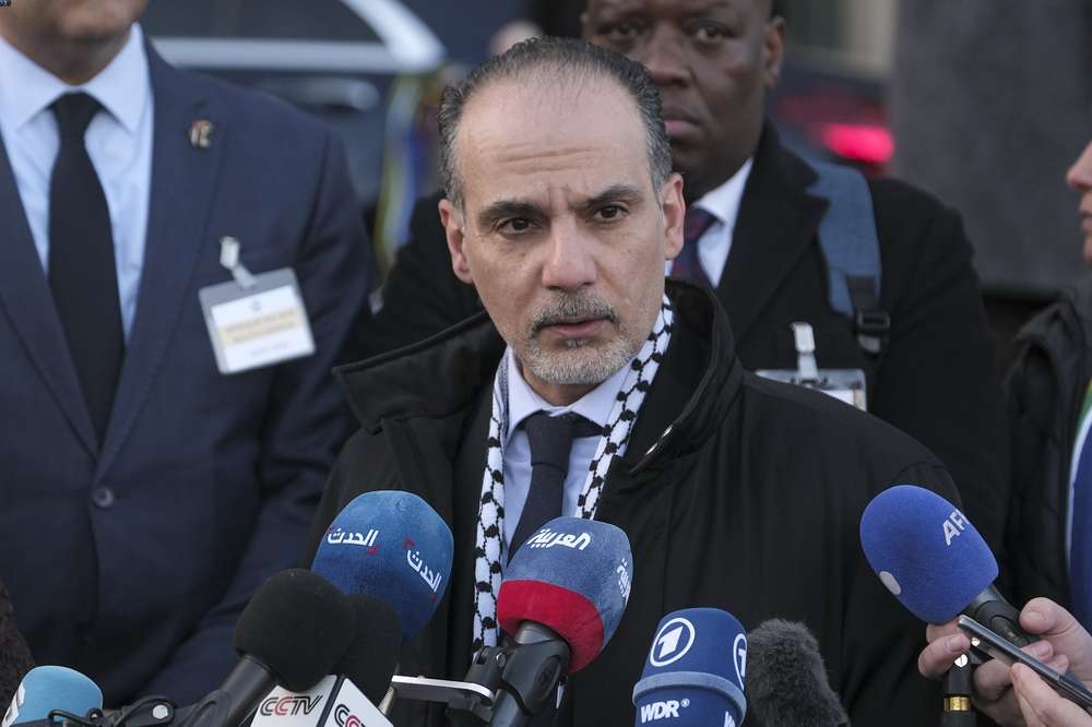 Palestinian assistant Minister of Multilateral Affairs Ammar Hijazi addresses reporters after session of the International Court of Justice, or World Court, in The Hague, Netherlands. The United Nations' top court has stopped short of ordering a ceasefire in Gaza in a genocide case but demanded that Israel try to contain death and damage in its military offensive in the tiny coastal enclave. South Africa brought the case and had asked the court to order Israel to halt its operation. Photo / AP