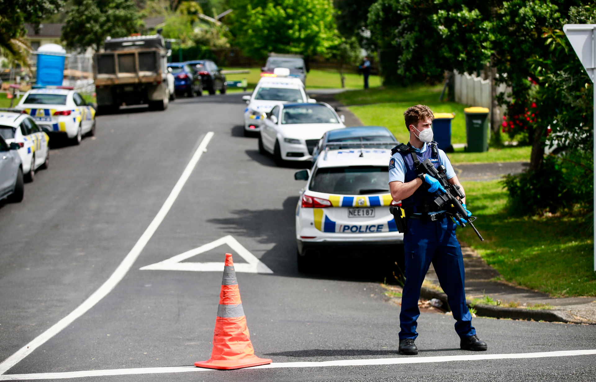 West Auckland police were armed overnight as fears of escalated violence and gang tensions heightened. Photo / Alex Burton 