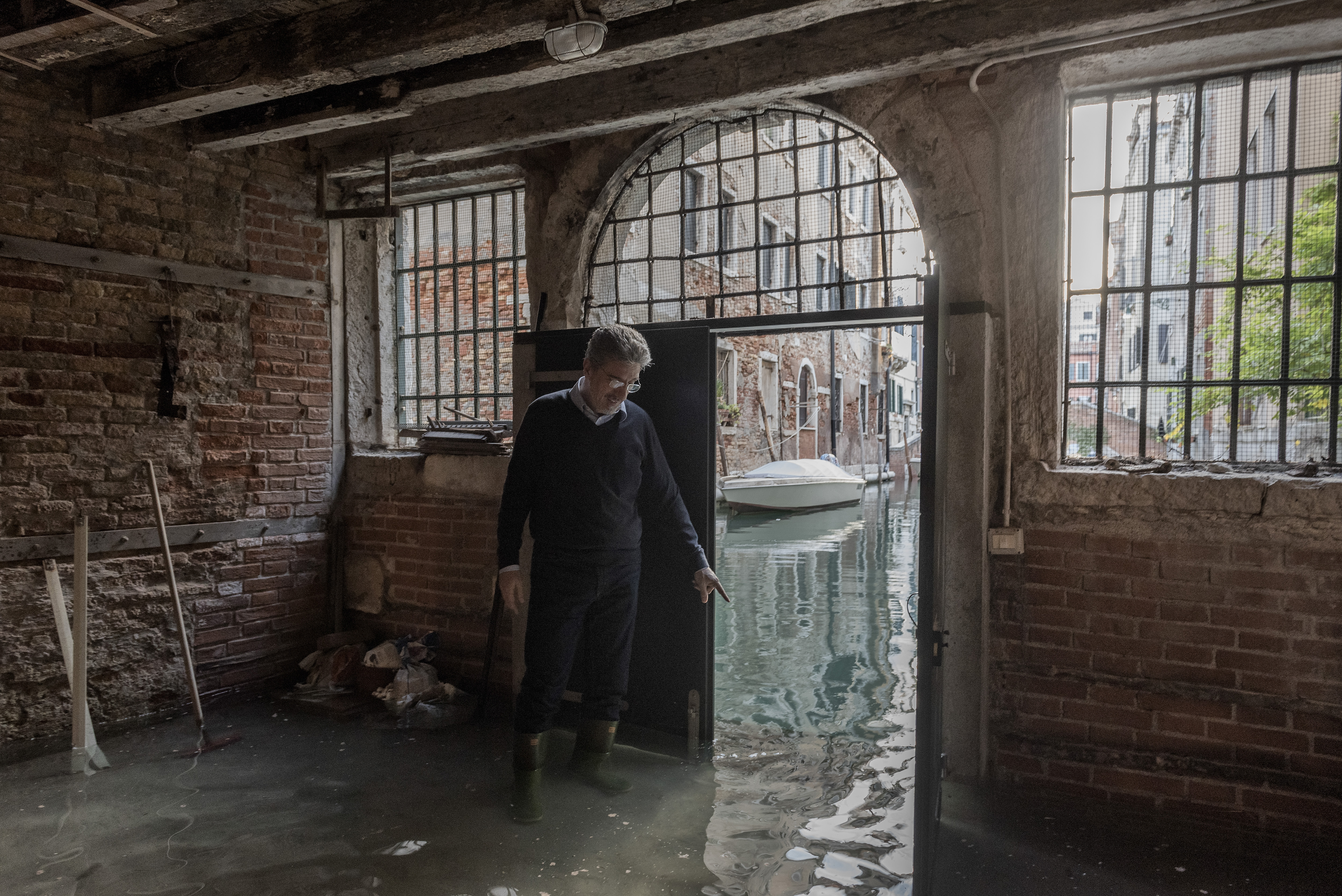 To avoid raising the sea walls too often, the lowest parts of Venice, including Alvise Papa’s basement, remain vulnerable to floods. Photo / Laetitia Vancon, The New York Times