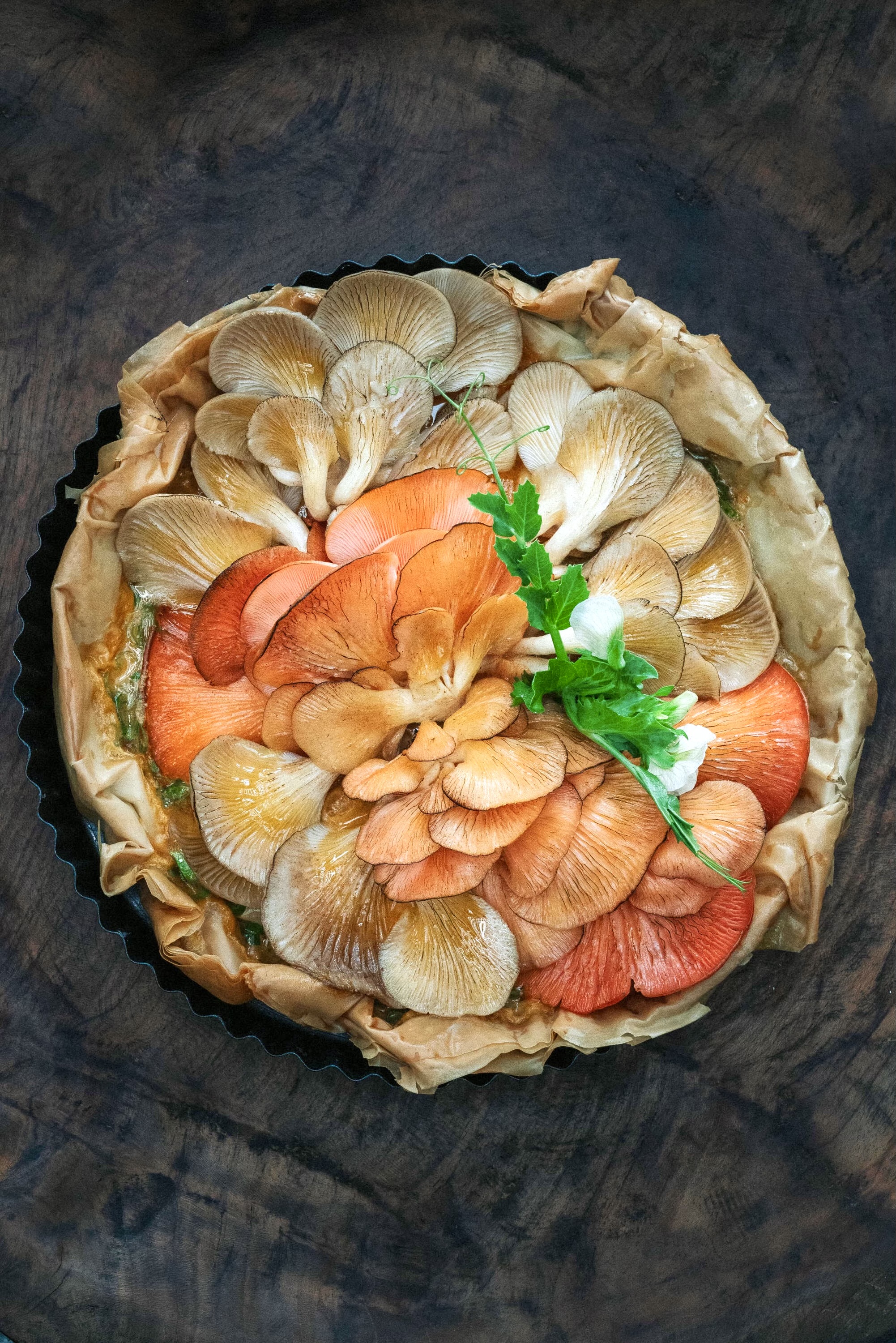 The mushroom tart at Headwaters Eco Lodge. Photo / Sam Stewart