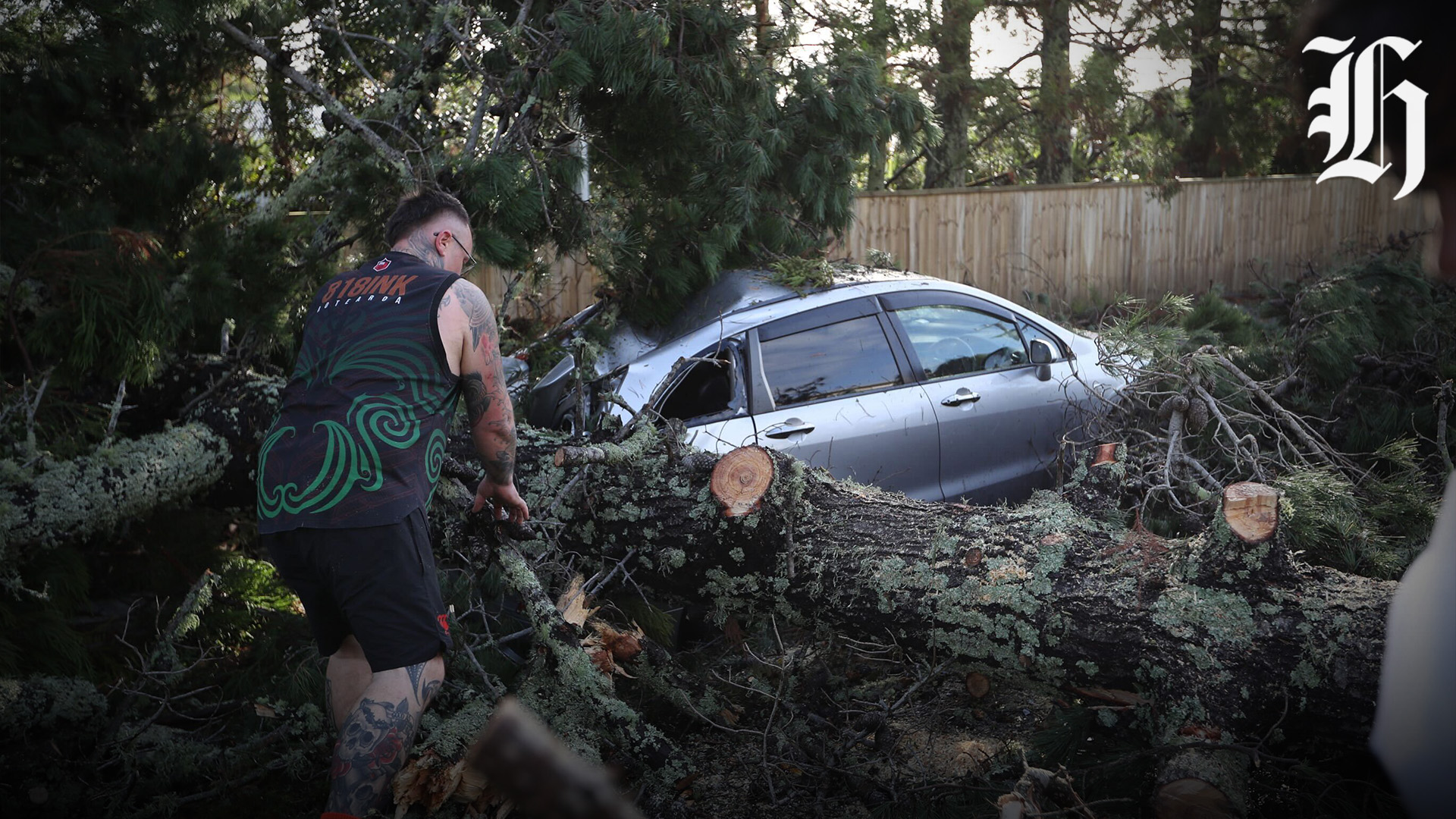 A number of active hazards remain in the village areas, including exposed power lines and fallen trees.
