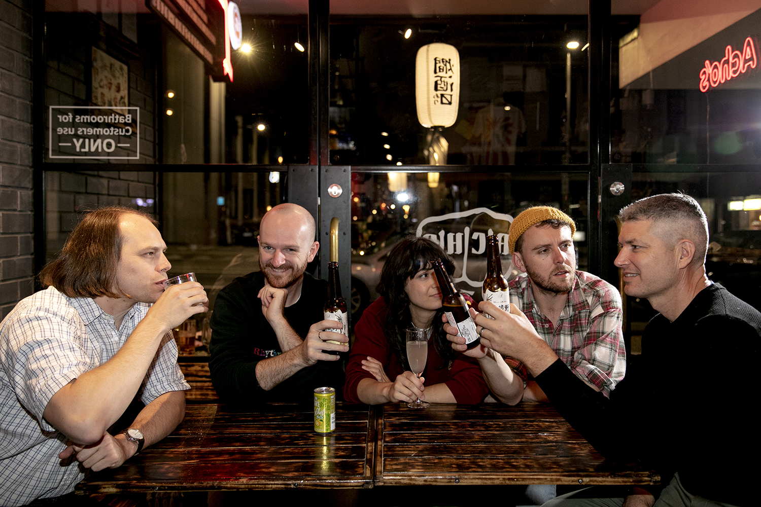 The Beths and Jesse Mulligan at Acho’s. Photo / Babiche Martens