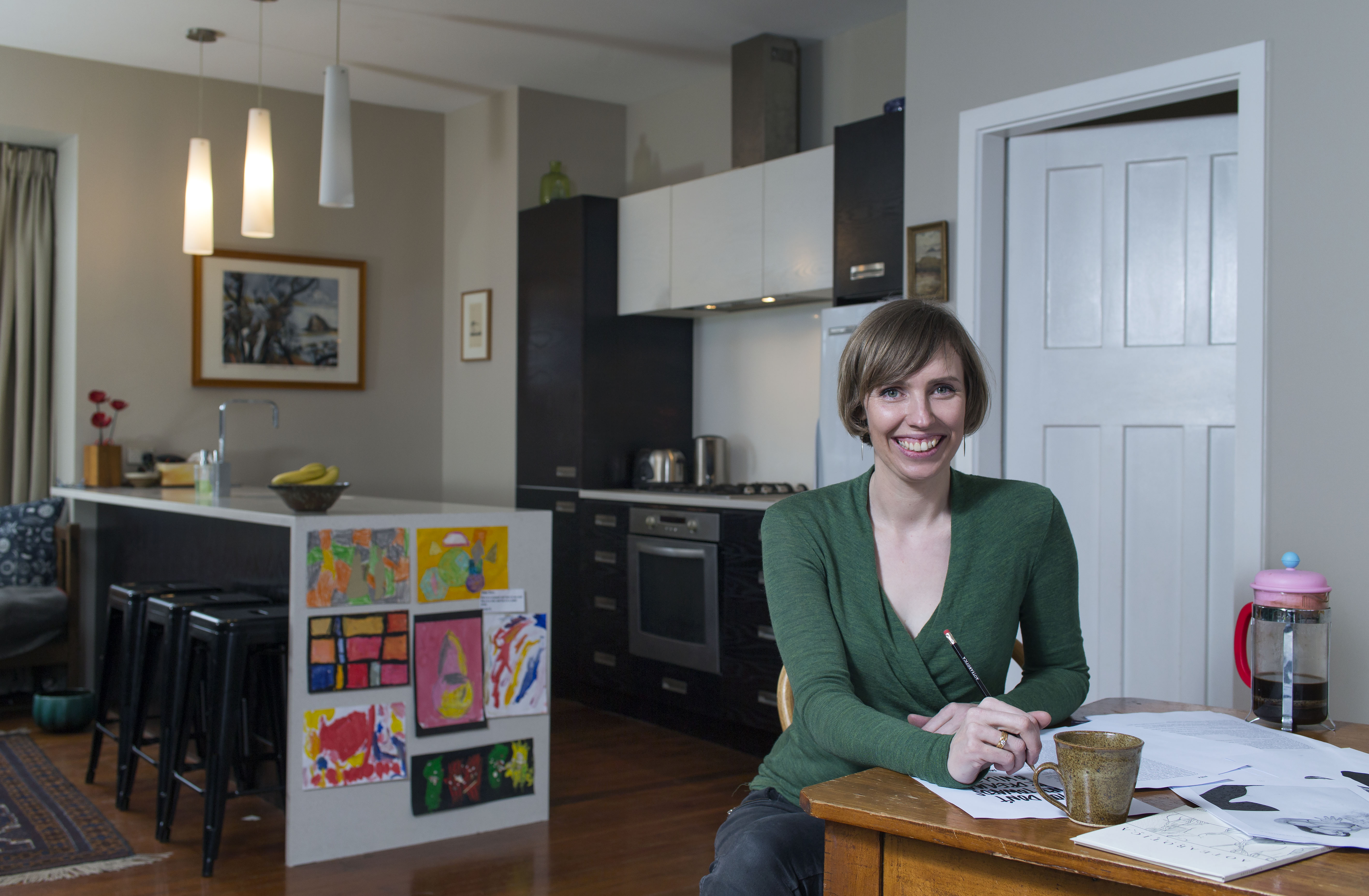 Laura Borrowdale, founder of Aotearotica journal, in her kitchen. Photo / Simon Baker