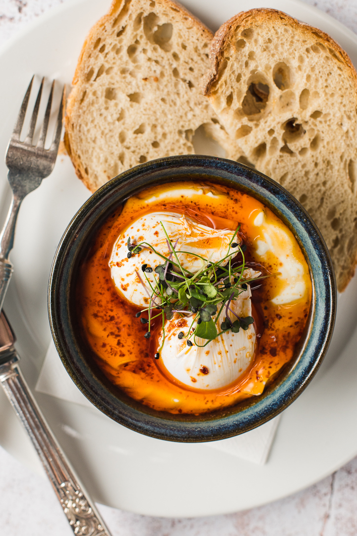 The Laundry restaurant in Brixton benefits from Melanie’s extensive wine knowledge, and is known for its leisurely brunches, like these Turkish eggs. Photo / @Brixtonlaundry