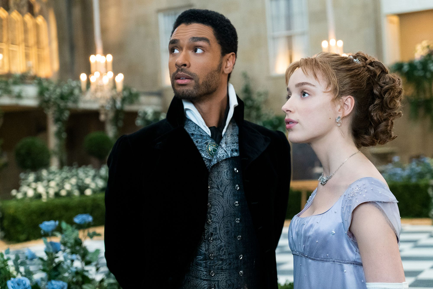 Simon Basset and Daphne Bridgerton, played by Regé-Jean Page and Phoebe Dynevor. Photo / Supplied