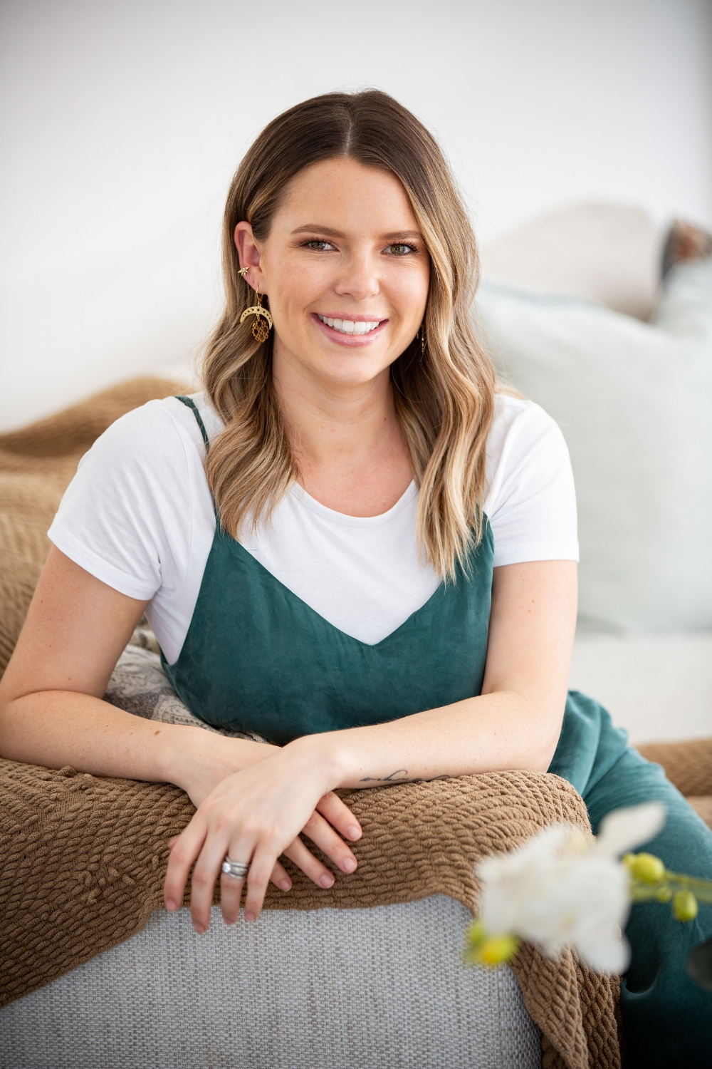 Brooke Mann relaxing at her home studio in Remuera. Photo / Babiche Martens