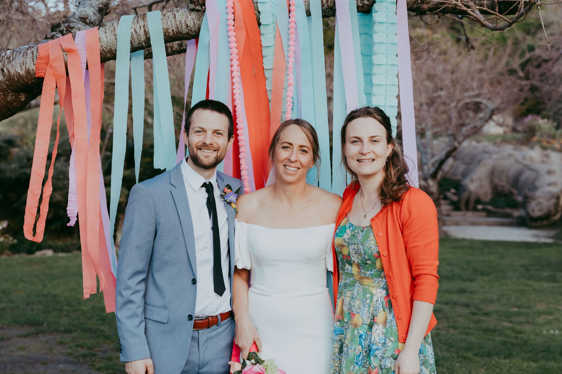 Little Wedding Planner owner Brie Stewart with Matthew Seabright and Alice Heath. Photo / Erin Cave