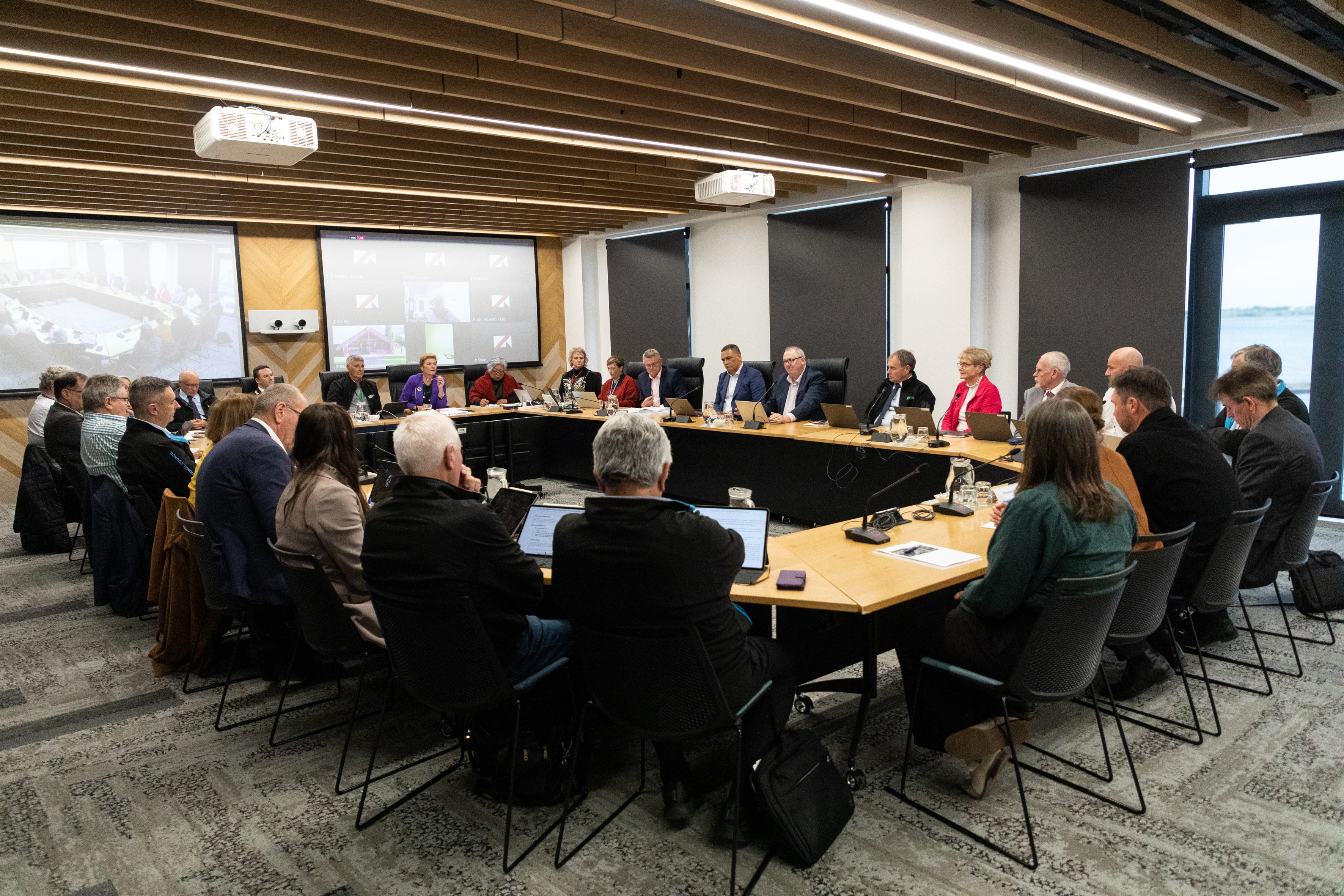 A Tauriko business case is presented to representatives of Tauranga City Council, Bay of Plenty Regional Council, Western Bay of Plenty District Council and the SmartGrowth Leadership Group. Photo / Alex Cairns