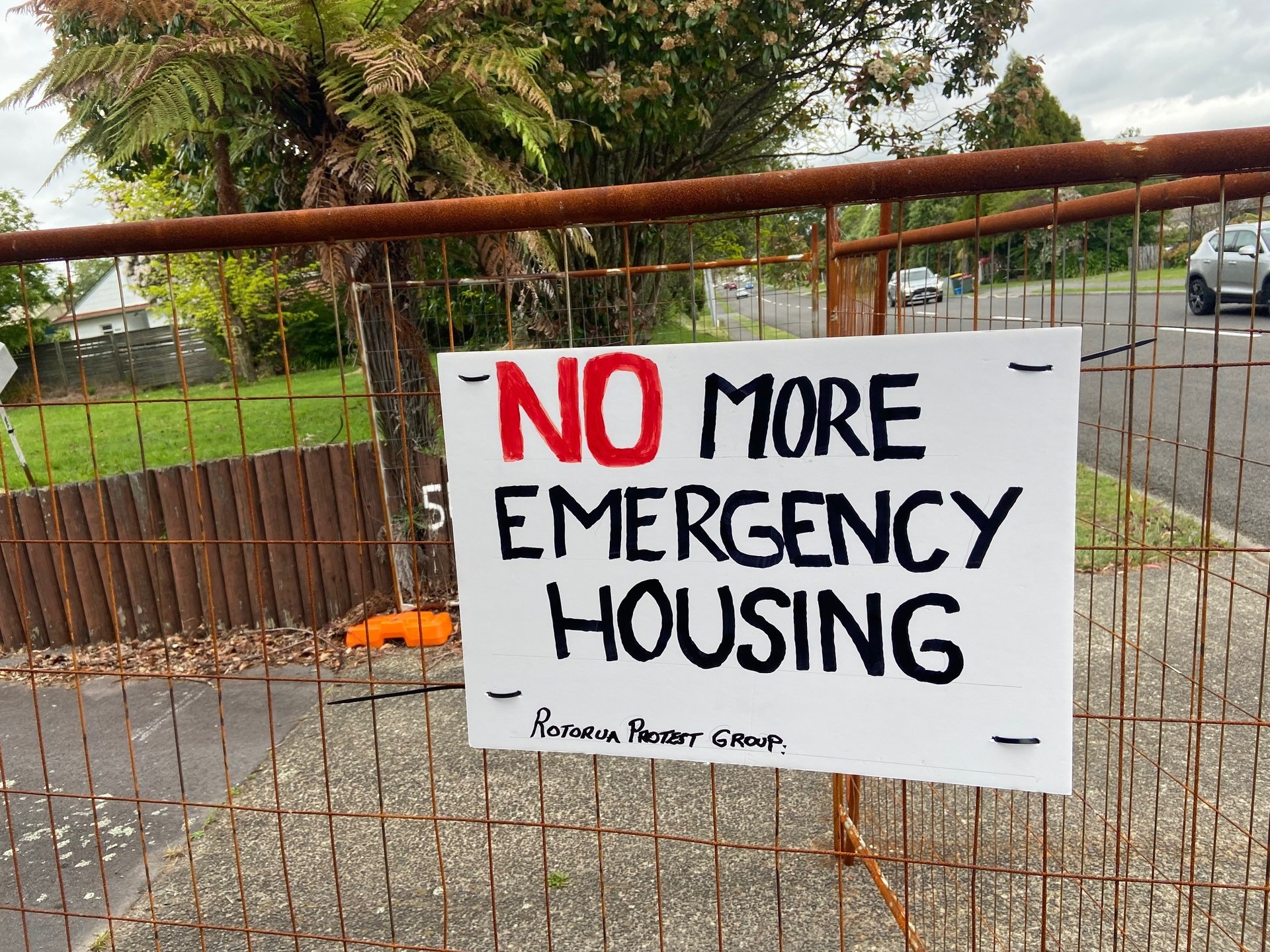A sign on the empty Devon St section. Photo / Supplied