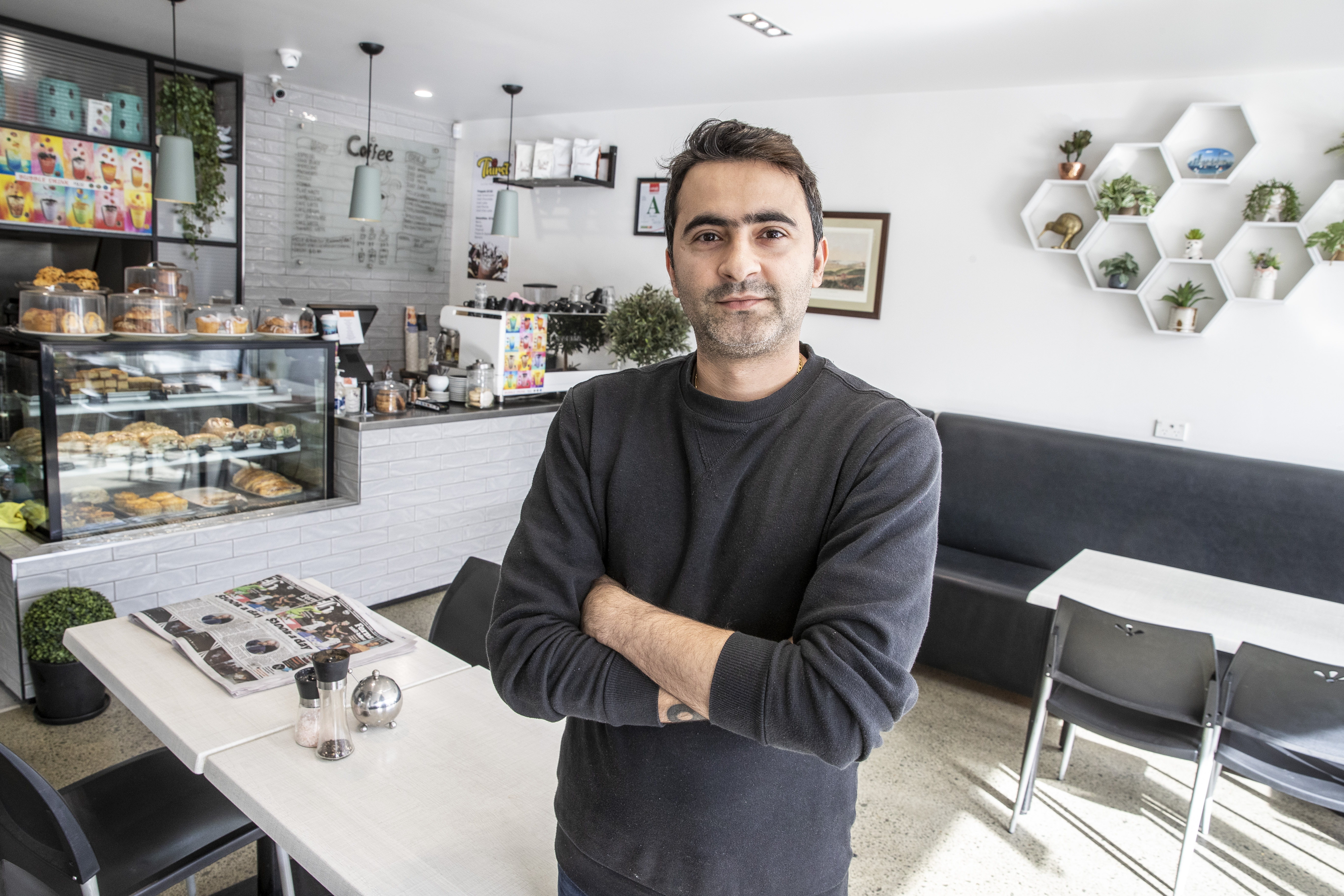 Cafe 28 owner Himanshu Bhambani says the impact of four months of construction will be very stressful. Photo / Michael Craig