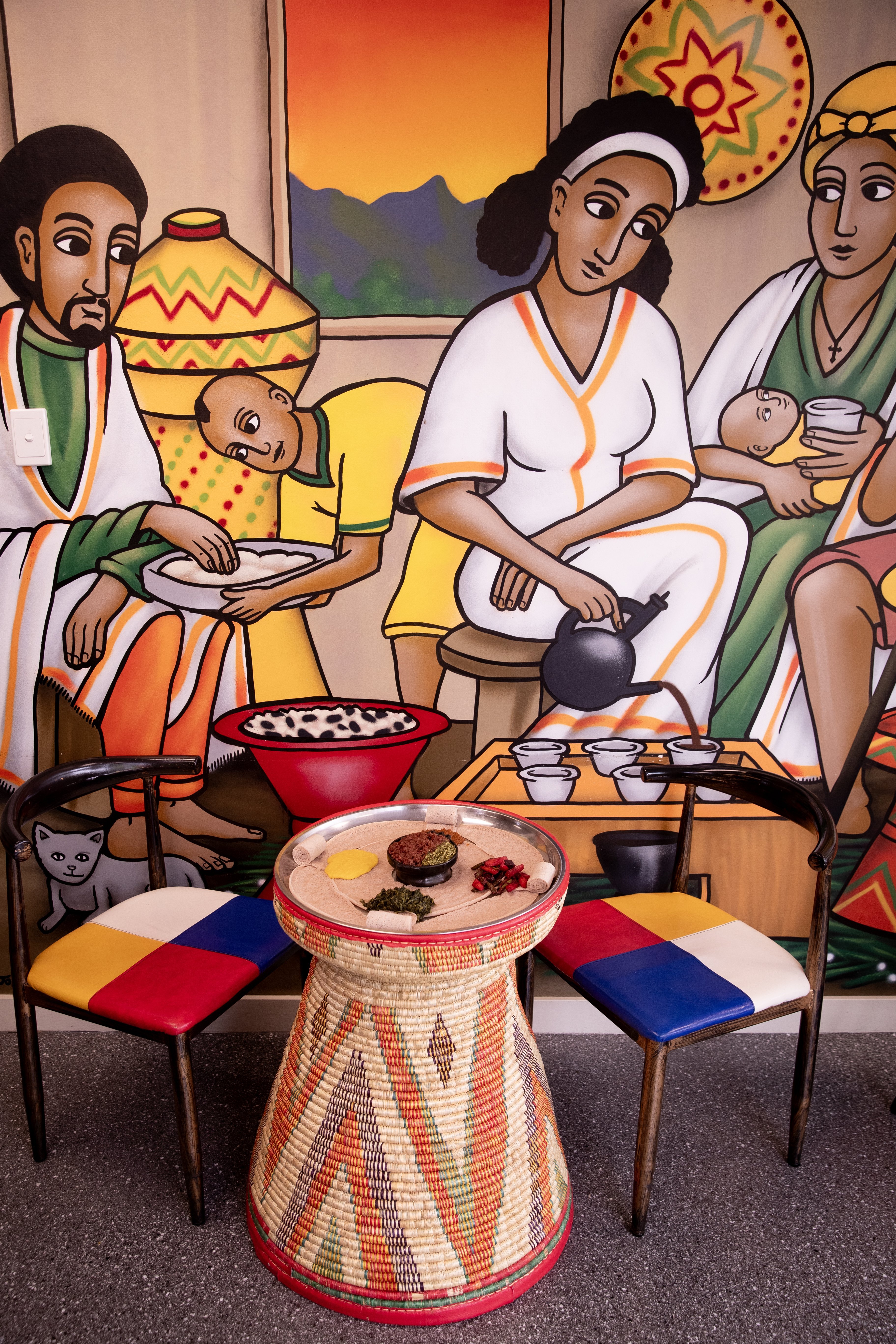 The interior of Gojo Ethiopian Eatery. Photo / Dean Purcell