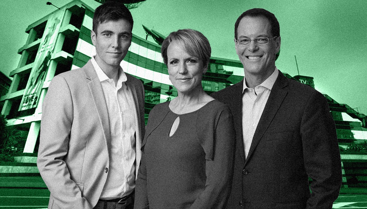 TVNZ broadcasters Jack Tame, Hilary Barry and Simon Dallow. Photo montage / Oliver Rusden