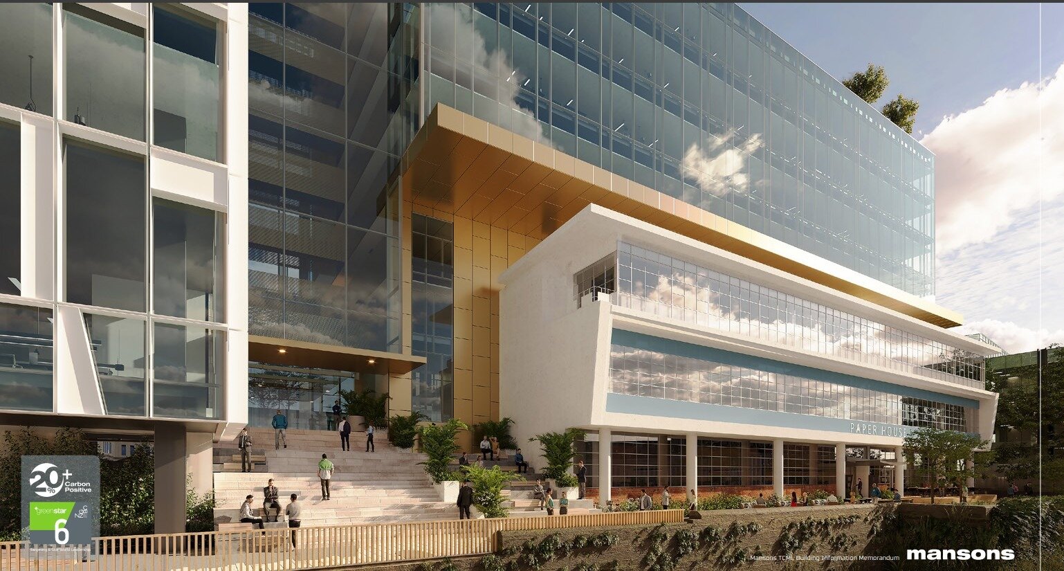 An artist's impression of plans for 35 Graham St's new offices. Demolition on the site began in June. Paper House is to the right. Image / Mansons TCLM