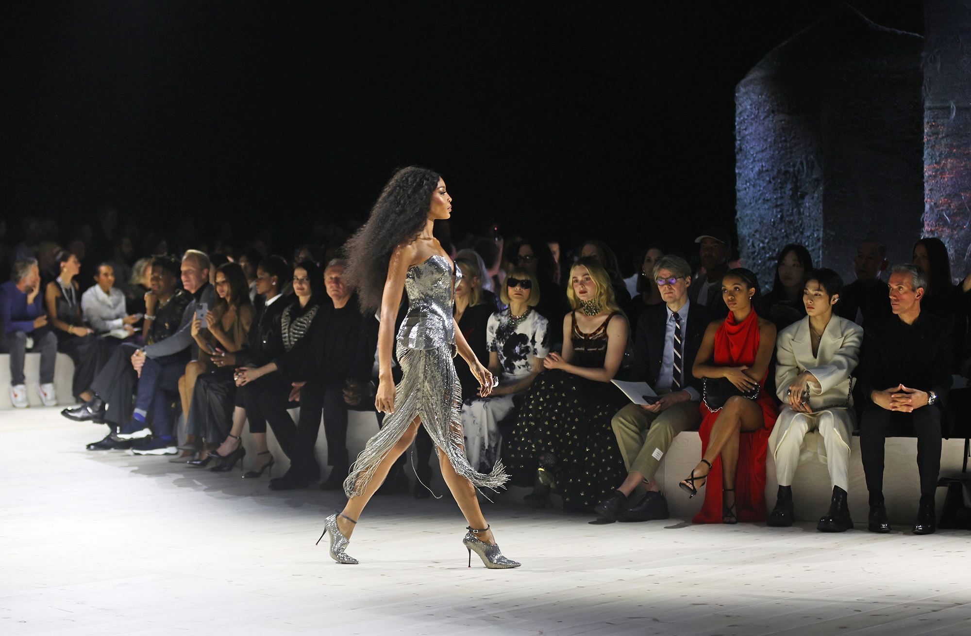 Naomi Campbell walks the runway at the Alexander McQueen spring/summer 2024 show during Paris Fashion Week. Photo / Getty Images