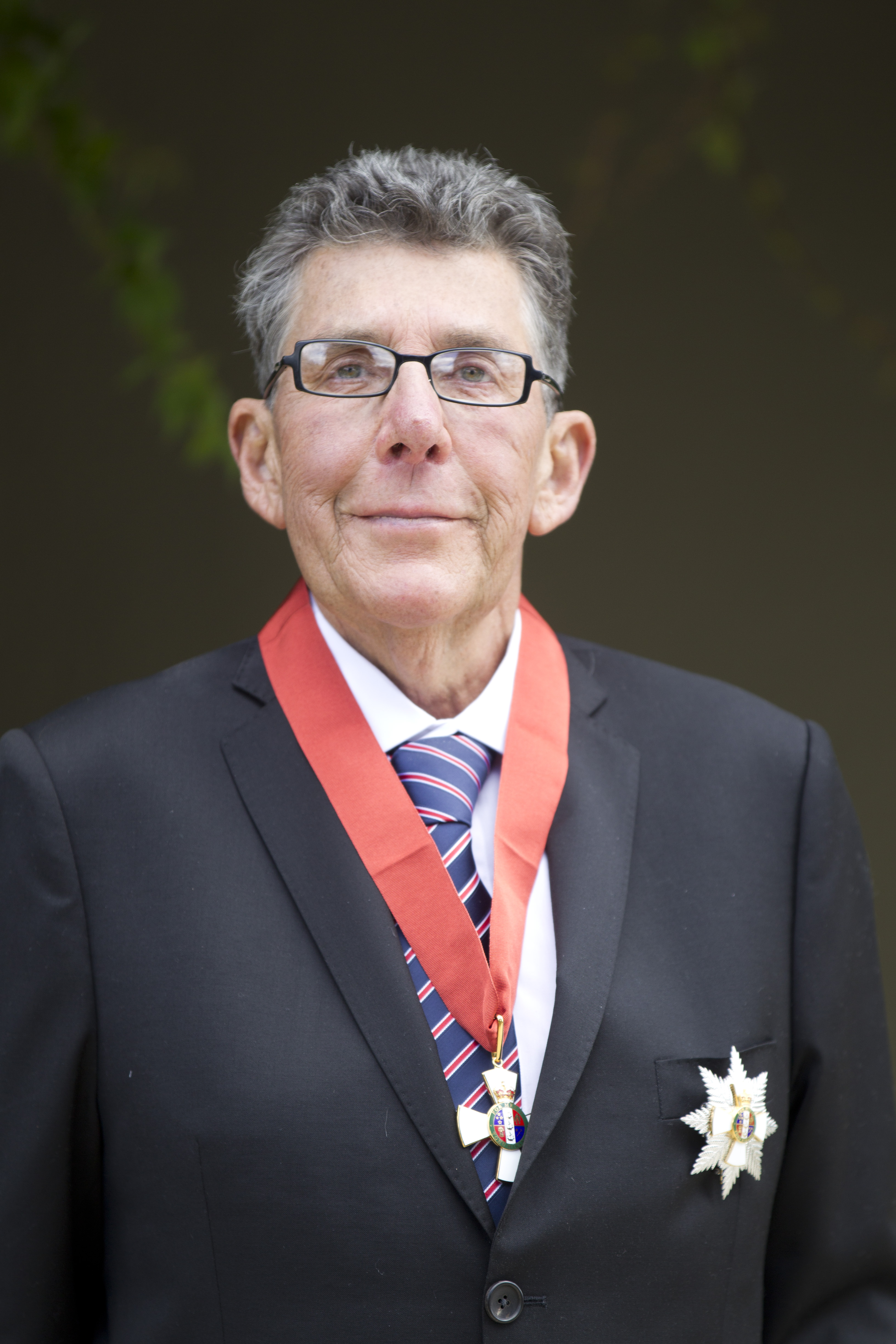Sir Paul Holmes at a special investiture ceremony due to poor health to be appointed a Knight of the New Zealand Order of Merit at his home at Mana Lodge, Hawkes Bay. Photo / Richard Robinson