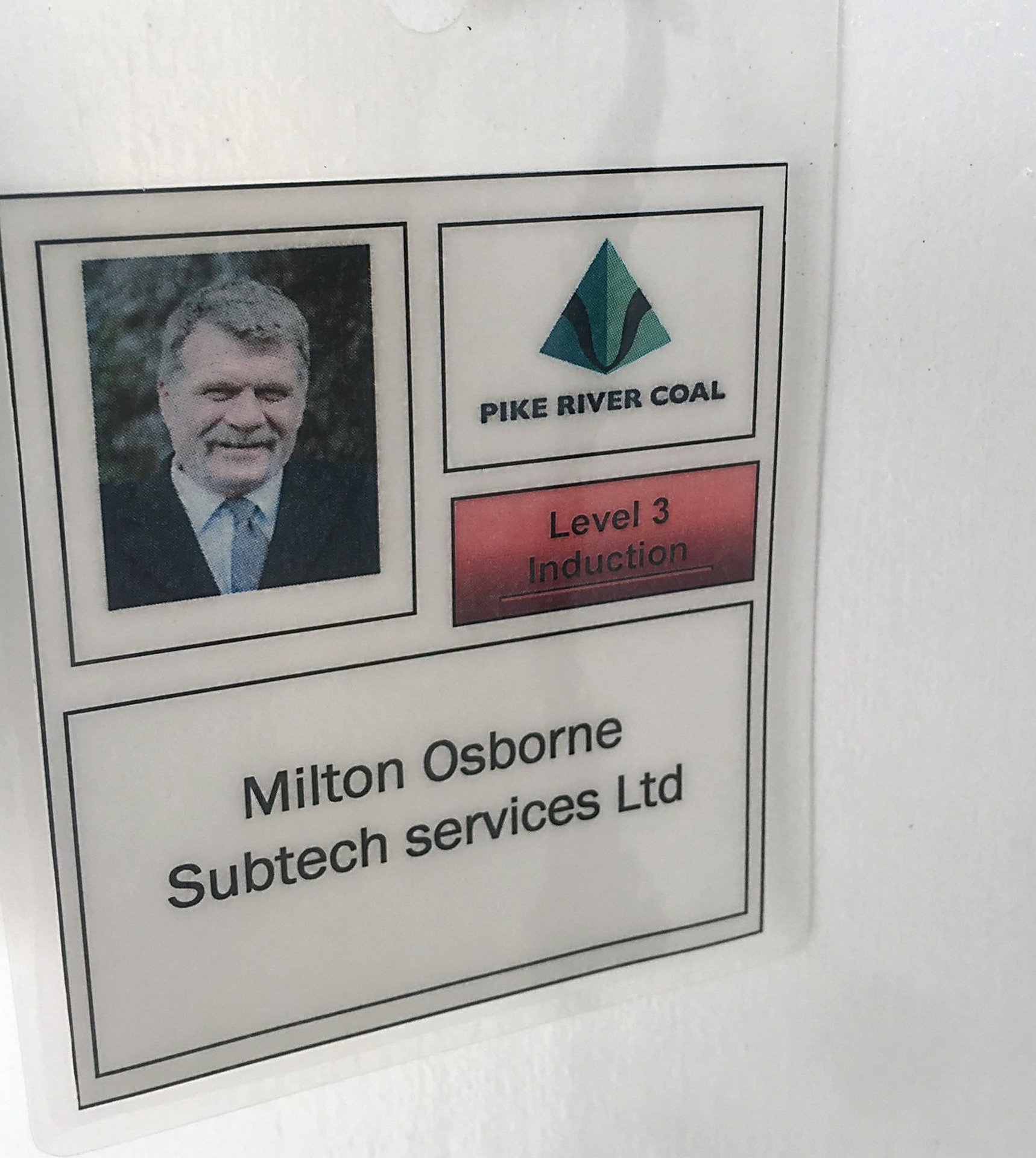 Milton Osborne mine pass at Pike River Coal in Greymouth. Osborne was killed in the disaster at the mine in 2011. Photo / Kurt Bayer