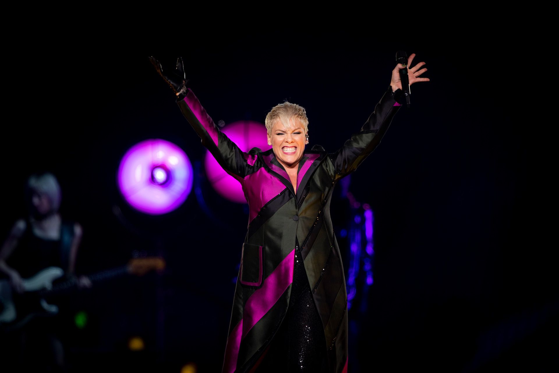Pop star Pink has opened up about juggling music and motherhood. Photo / Dean Purcell