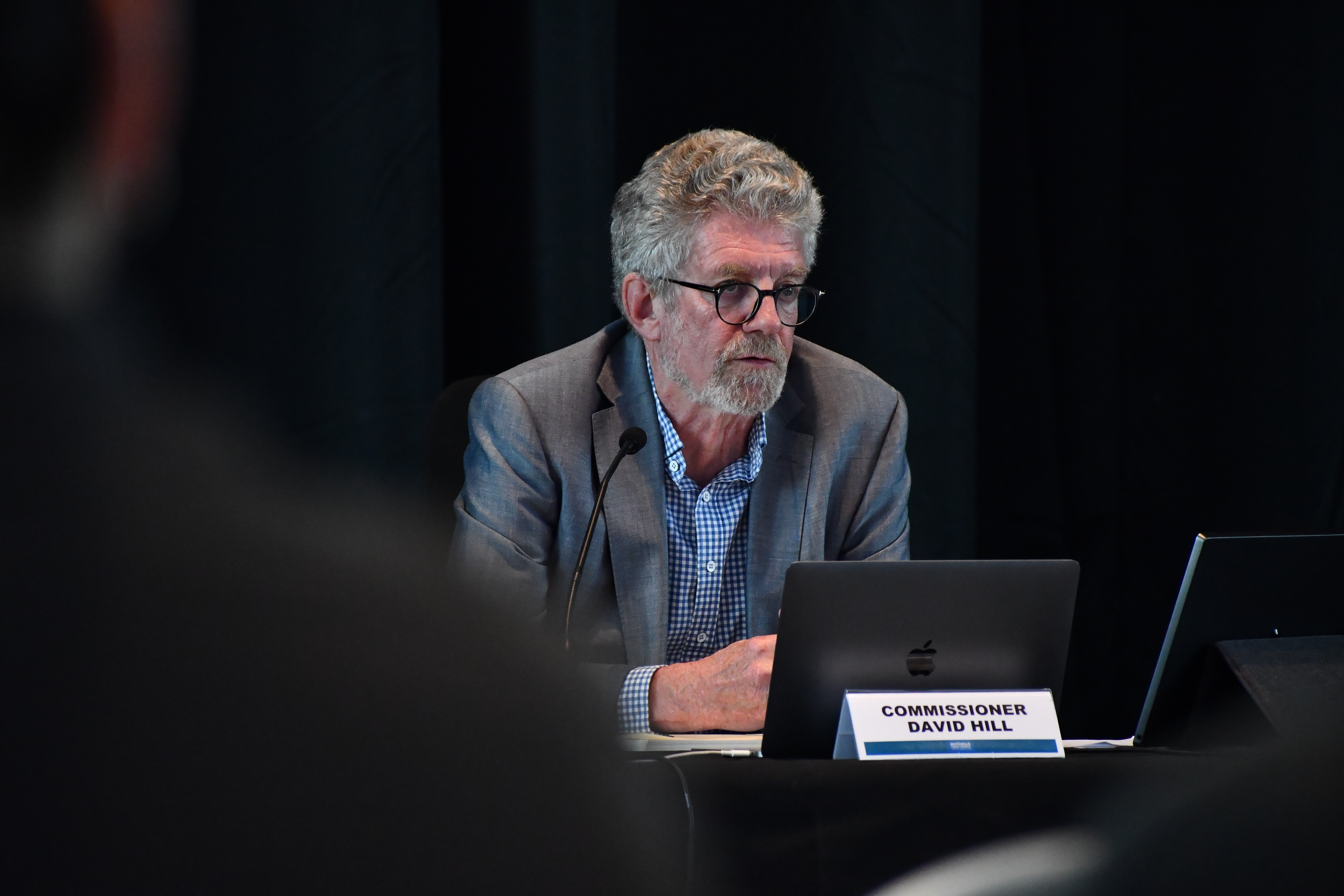 Independent commissioner David Hill at the hearing on Tuesday. Photo / Laura Smith