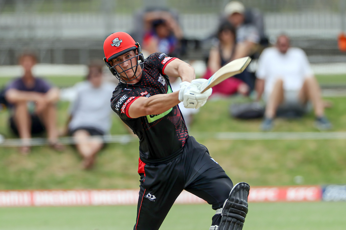 Bevon Jacobs for Canterbury in the T20 Super Smash. Photo / Photosport