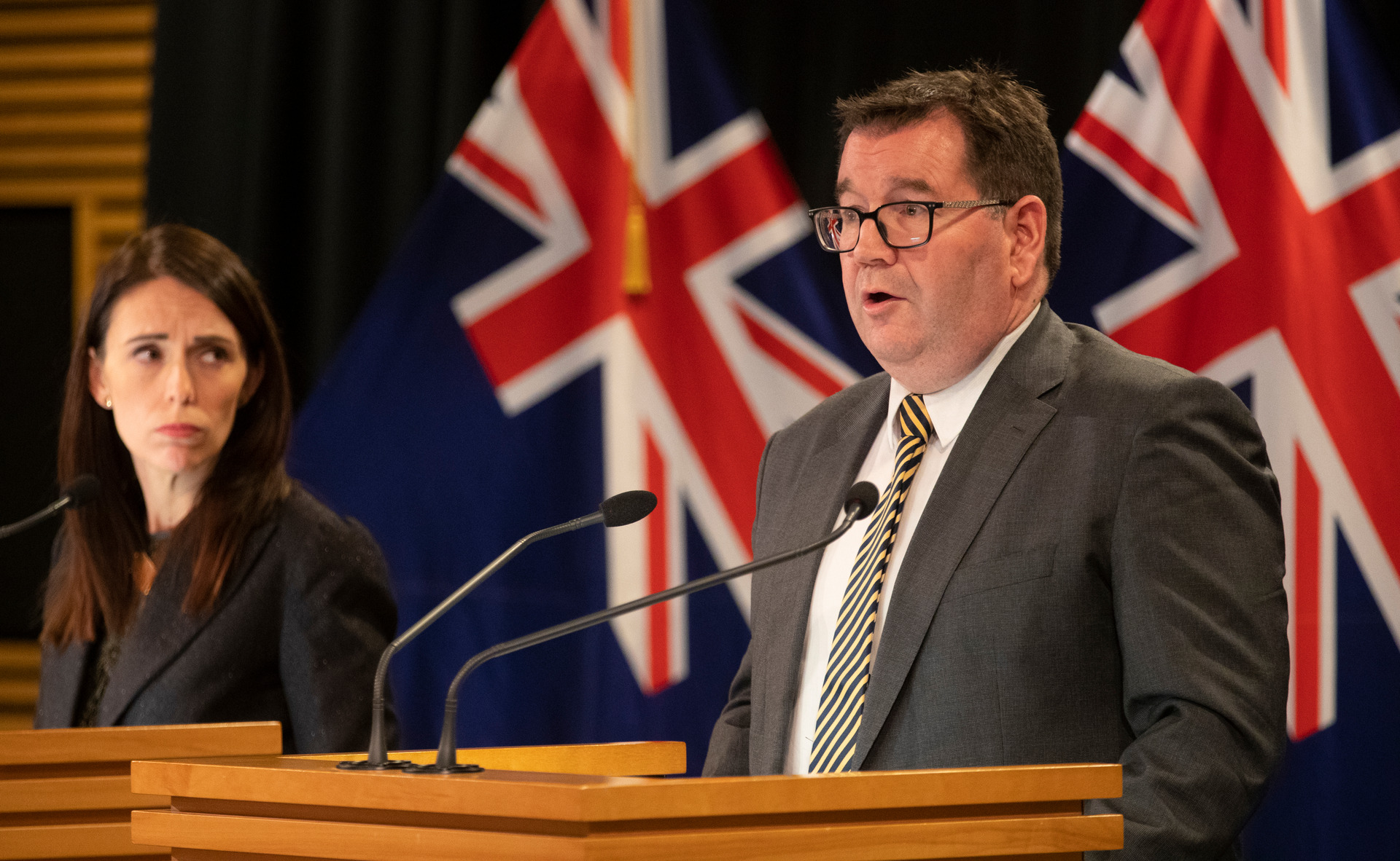 Finance Minister Grant Robertson during the post-Cabinet press conference at Parliament today. Photo /  Mark Mitchell
