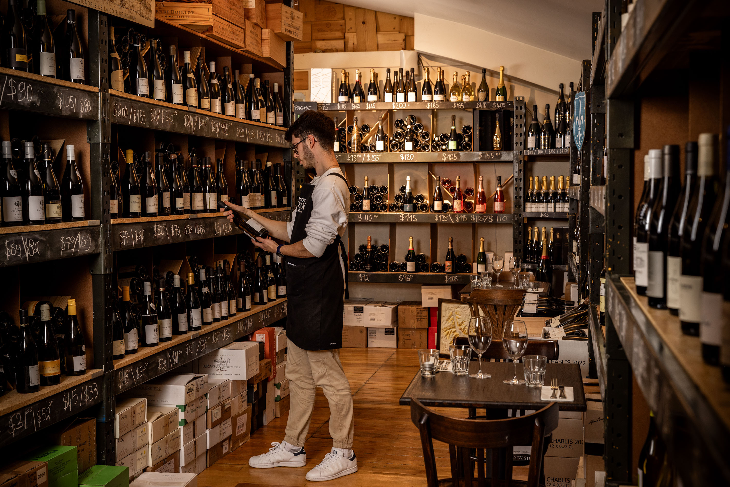French wines line the cellar. Photo / Babiche Martens