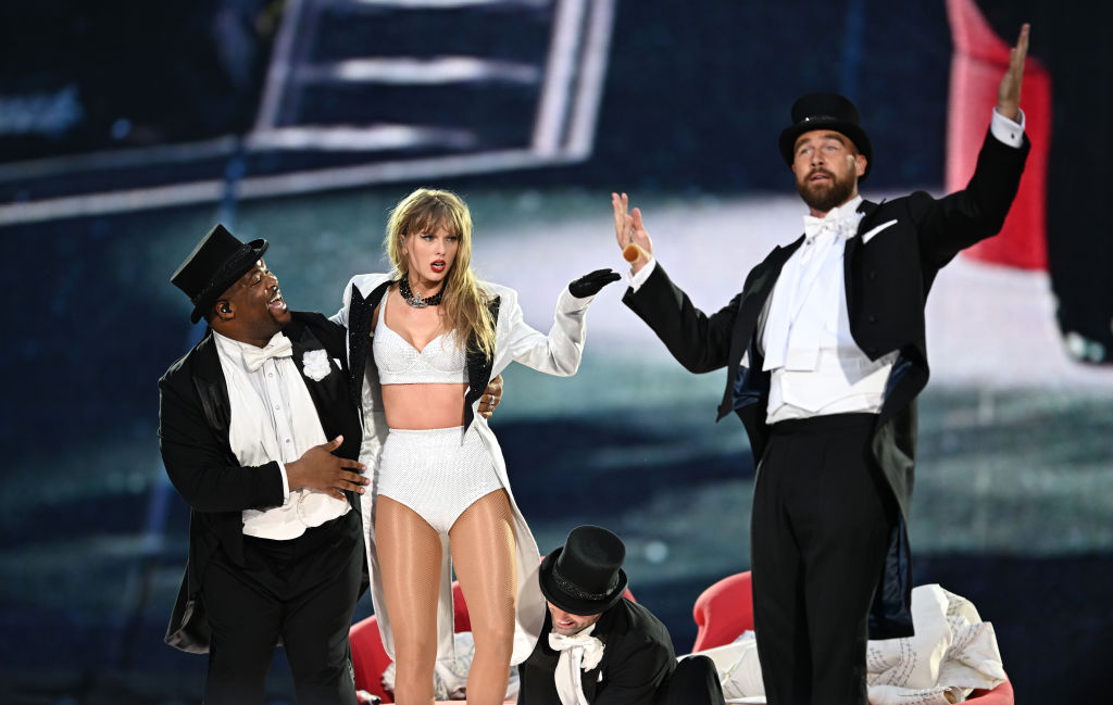 Taylor Swift during her 2024 tour at Wembley Stadium. Photo / Getty