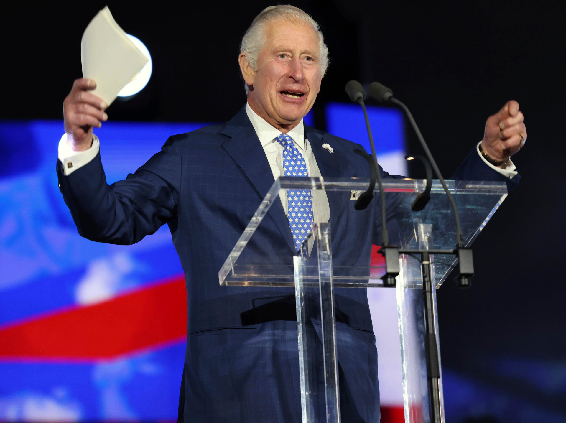Prince Charles appeared on stage at the Party at the Palace concert alongside Camilla to thank his 