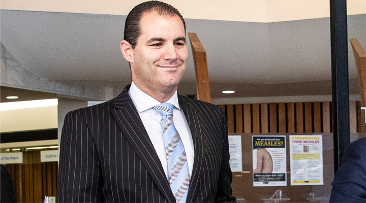 Jami-Lee Ross leaves the Auckland District Court to speak to media after a hearing earlier this year in the SFO case. Photo / Jason Oxenham