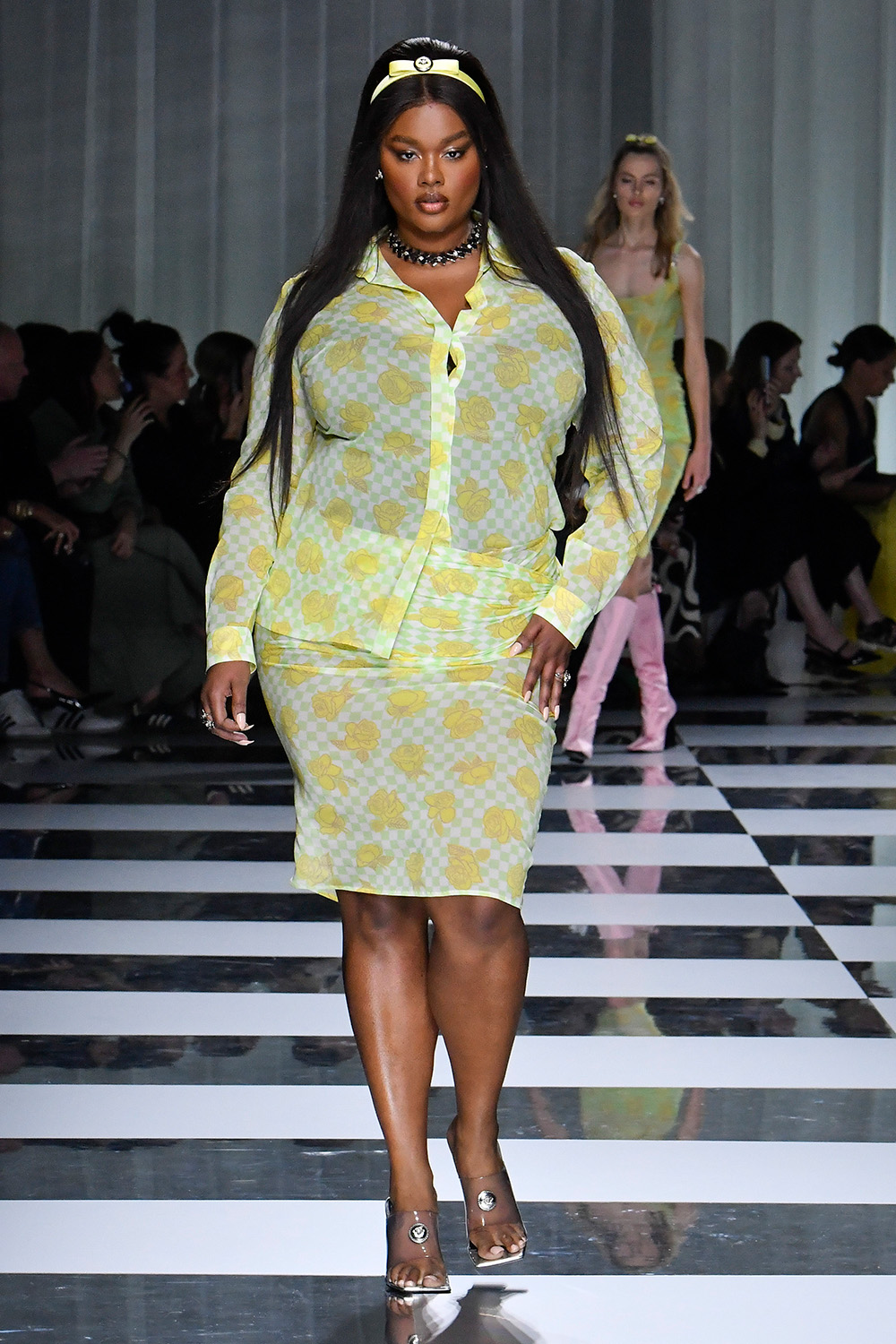 Precious Lee walks the runway during the Versace ready-to-wear spring/summer 2024 fashion show as part of Milan Fashion Week. Photo / Getty Images