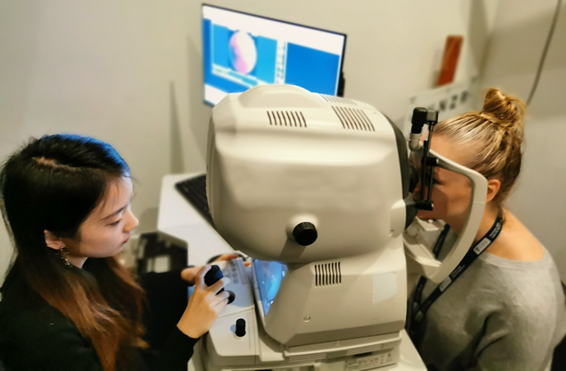 A retinal scan in progress. Toku Eyes' AI software, which sits in the cloud, is designed to be brand, neutral, working with any fundas camera that's connected to the internet. Photo / Supplied