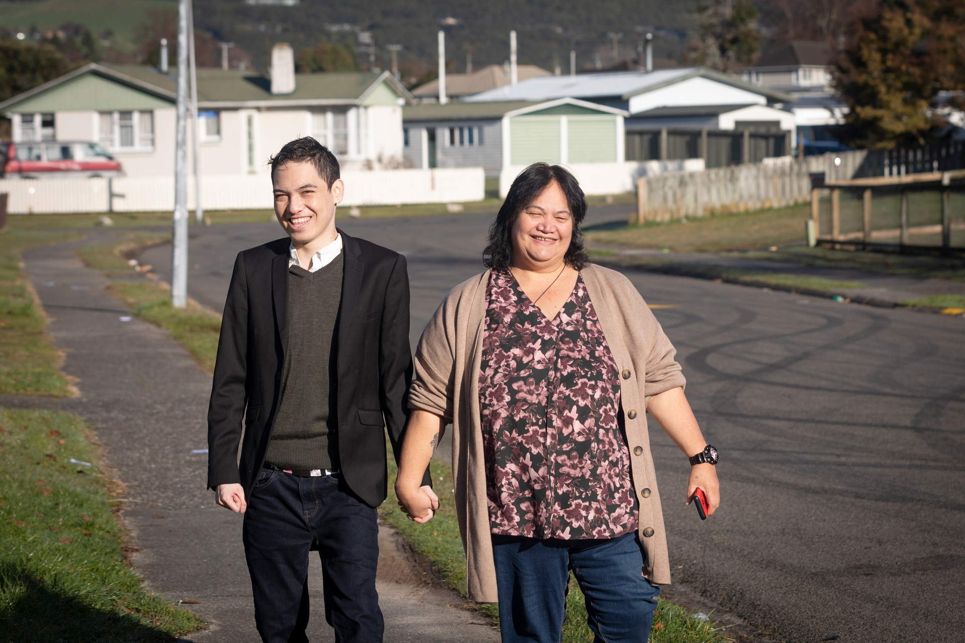 OJ Daniels and his mother Trish Daniels. Photo / Andrew Warner