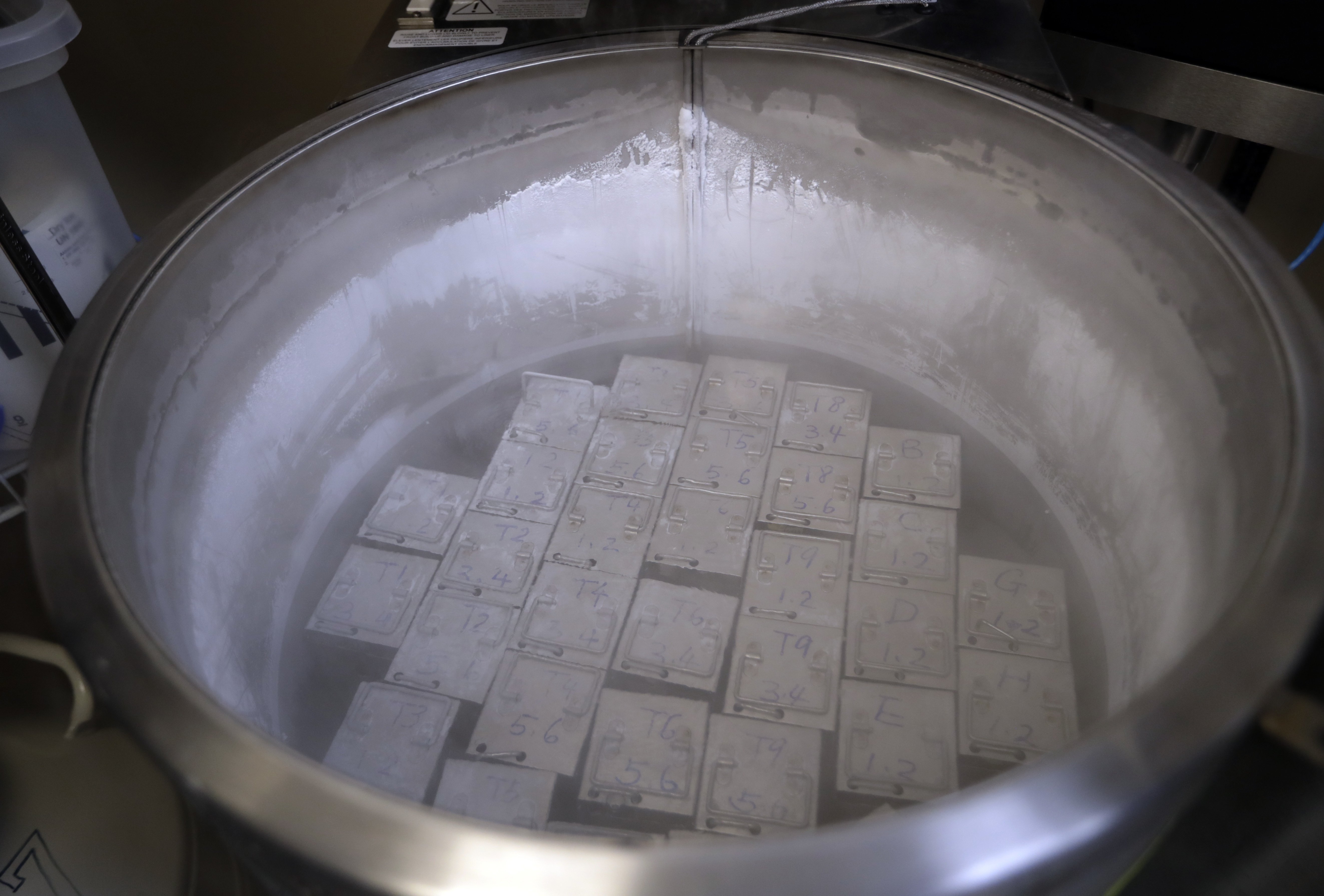 Containers holding frozen embryos and sperm are stored in liquid nitrogen at a fertility clinic in Fort Myers. Photo / AP