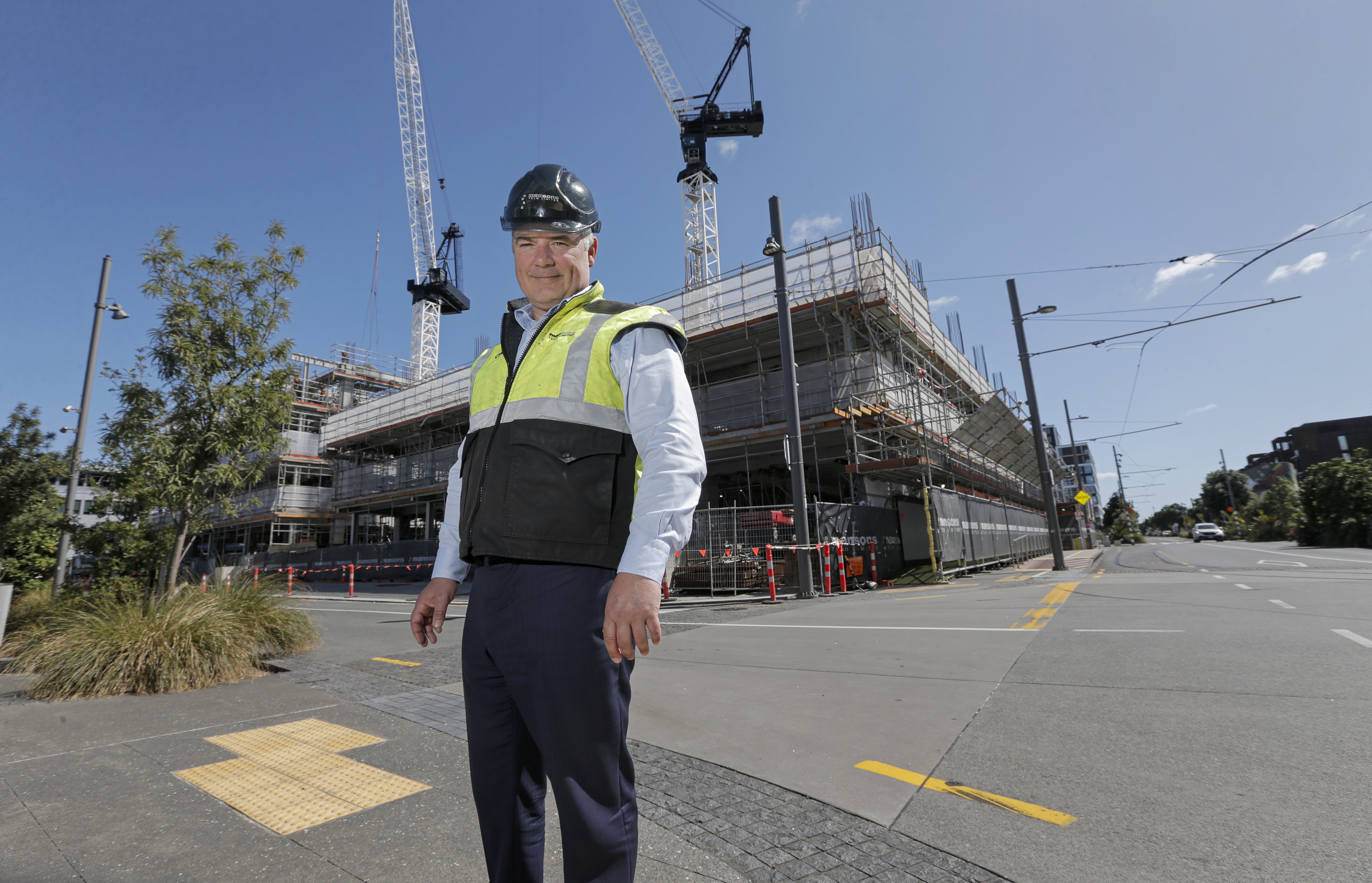 Culum Manson at 30 Daldy St in Wynyard Quarter where Mansons TCLM is building the huge new office block. Photo / Alex Burton