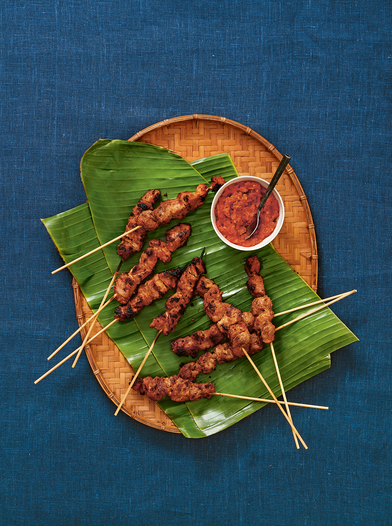 Enjoy this pork satay with rice and seasonal vegetables. Photo / Supplied