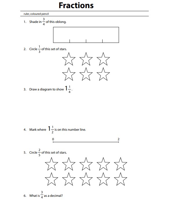 The fractions task