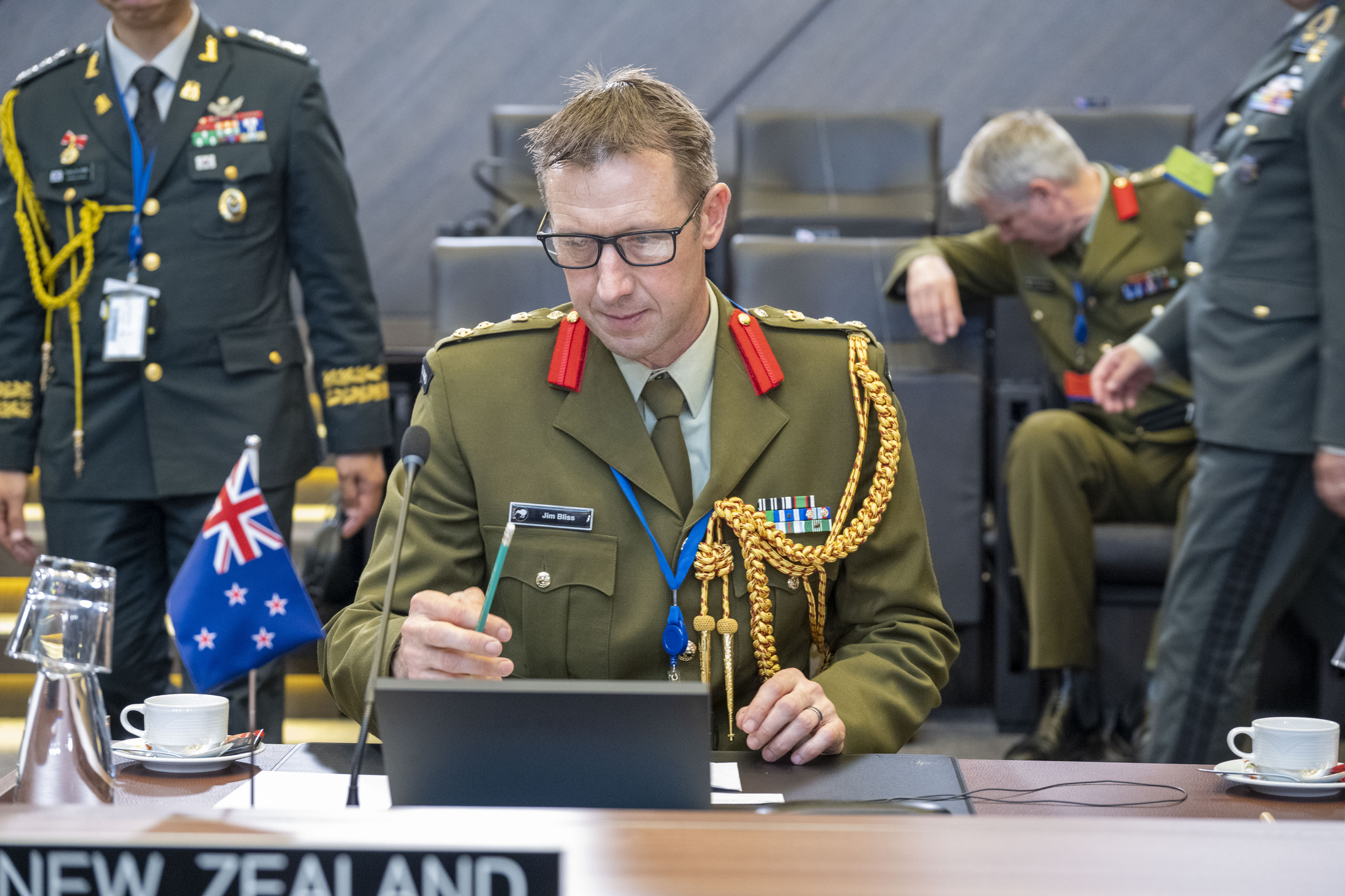 Brigadier Jim Bliss representing New Zealand at a meeting with other Indo-Pacific Nato partners Australia, Japan and South Korea at Nato HQ in Brussels May 2022. Photo / Nato