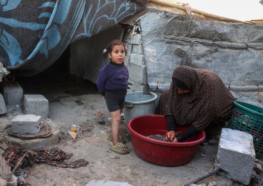 Israel strictly controls all inflows of international aid vital for the 2.4 million Palestinians in the Gaza Strip hit by a humanitarian crisis. Photo / AFP