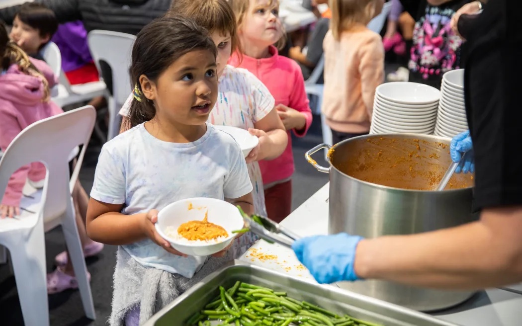 Arakura School principal Tute Mila said the school had been part of the free school lunch scheme since it started in 2019. Photo / Angus Dreaver, RNZ