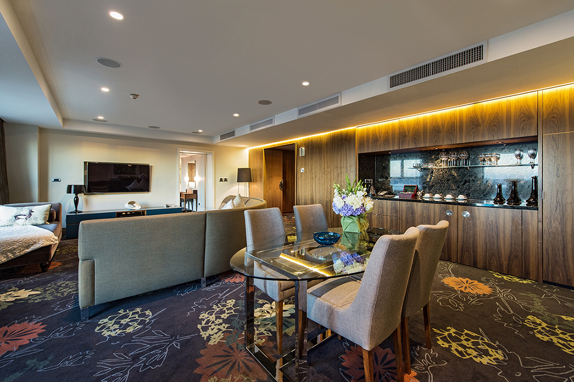 The presidential suite at SkyCity Grand Hotel in Auckland.