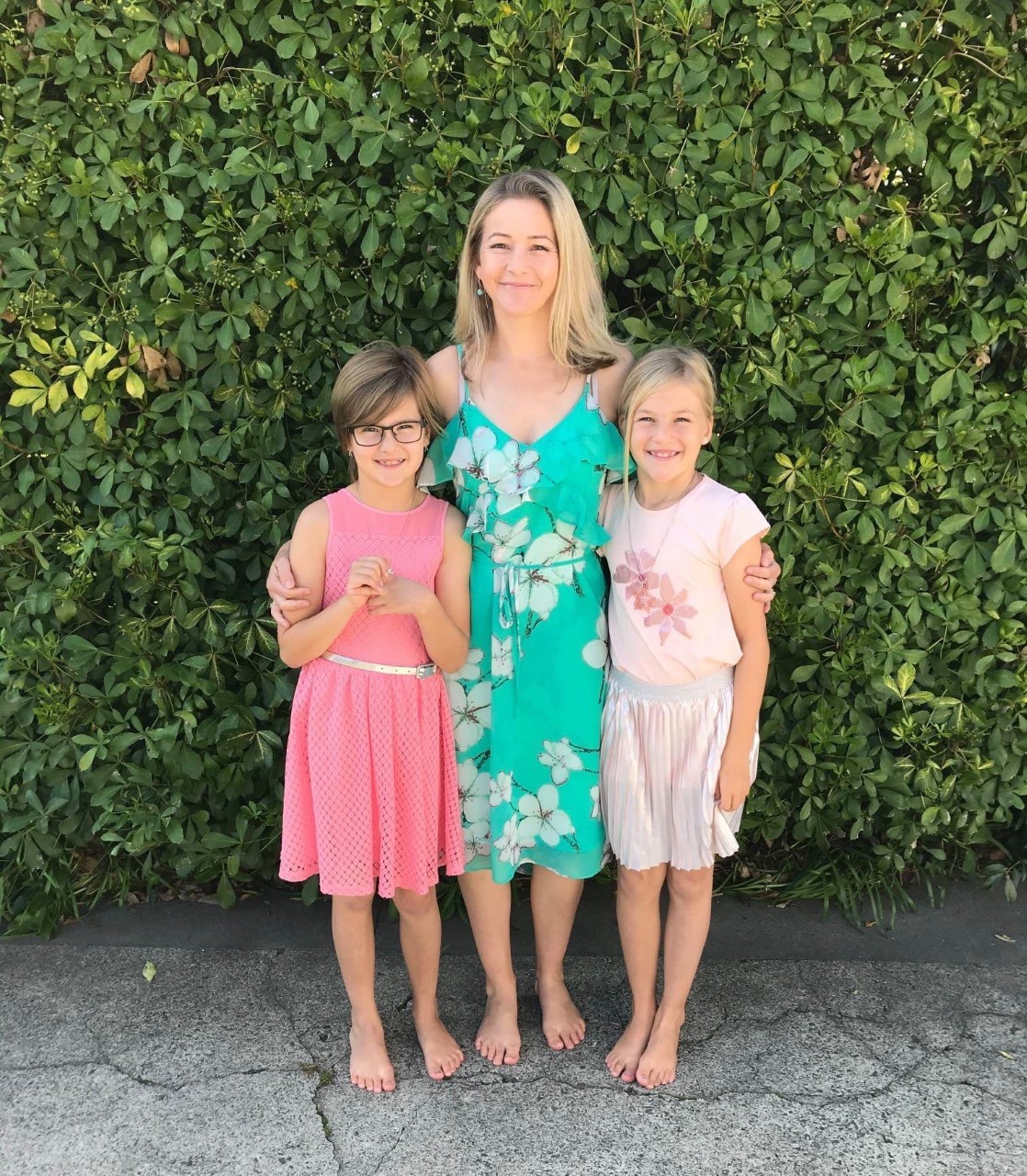 Jo Butler with her twin girls, Maisey and Keeley. Photo / Supplied