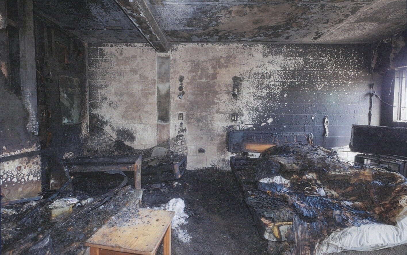 The damage to the motel was extensive.