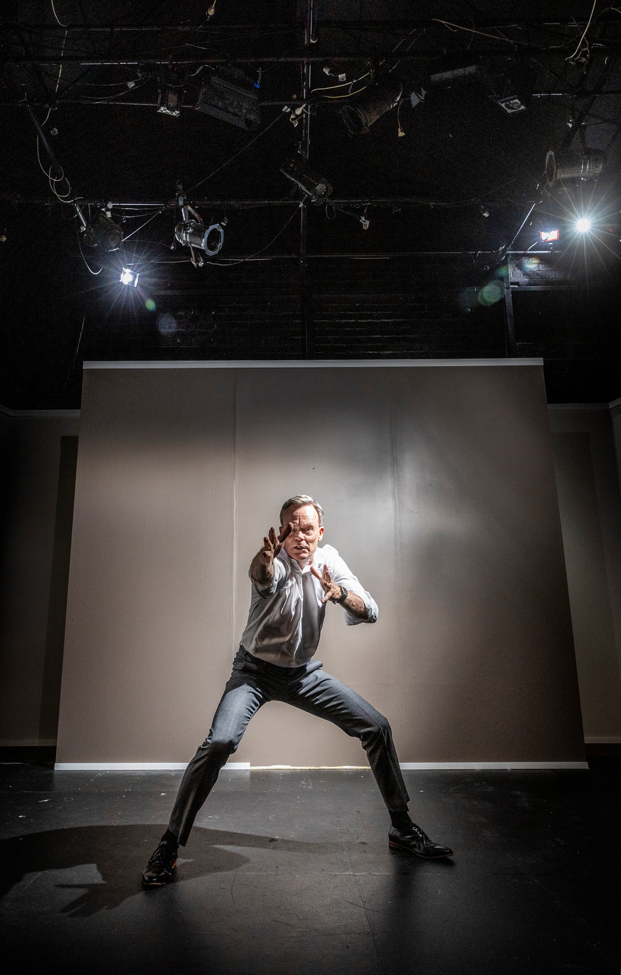 A professionally trained dancer, Tobeck sits easily in his body and moves with fluid grace. Photo / Mike Scott